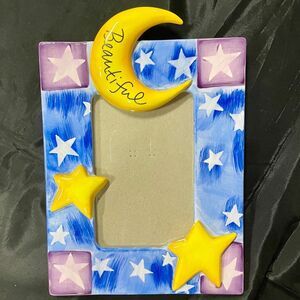 Coyne’s Company Ceramic Moon and Stars Friends Photo frame with back easel EUC